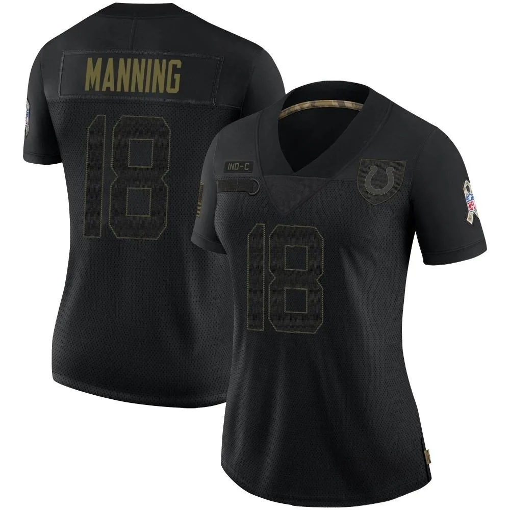 Women's Indianapolis Colts Peyton Manning Nike 2020 Salute To Service Limited Black Jersey Women's Indianapolis Colts Peyton Manning Nike 2020 Salute To Service Limited Black Jersey