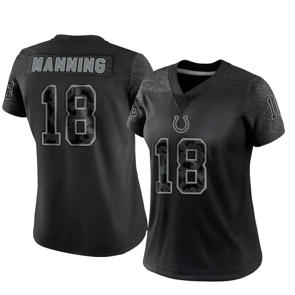 Women's Indianapolis Colts Peyton Manning Nike Reflective Limited Black Jersey Women's Indianapolis Colts Peyton Manning Nike Reflective Limited Black Jersey