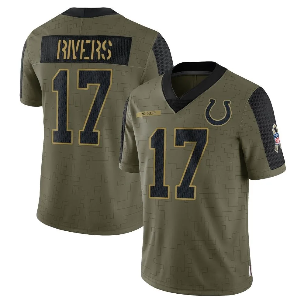 Men's Indianapolis Colts Philip Rivers Nike 2021 Salute To Service Limited Olive Jersey Men's Indianapolis Colts Philip Rivers Nike 2021 Salute To Service Limited Olive Jersey