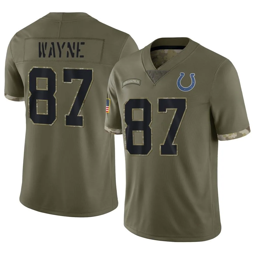 Men's Indianapolis Colts Reggie Wayne Nike 2022 Salute To Service Limited Olive Jersey Men's Indianapolis Colts Reggie Wayne Nike 2022 Salute To Service Limited Olive Jersey