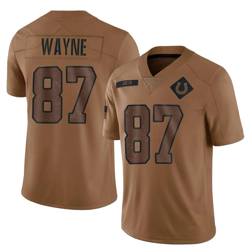 Men's Indianapolis Colts Reggie Wayne Nike 2023 Salute To Service Limited Brown Jersey Men's Indianapolis Colts Reggie Wayne Nike 2023 Salute To Service Limited Brown Jersey