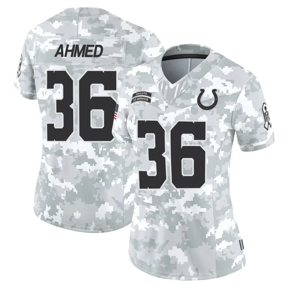 Women's Indianapolis Colts Salvon Ahmed Nike 2024 Salute to Service Limited Arctic Camo Jersey Women's Indianapolis Colts Salvon Ahmed Nike 2024 Salute to Service Limited Arctic Camo Jersey