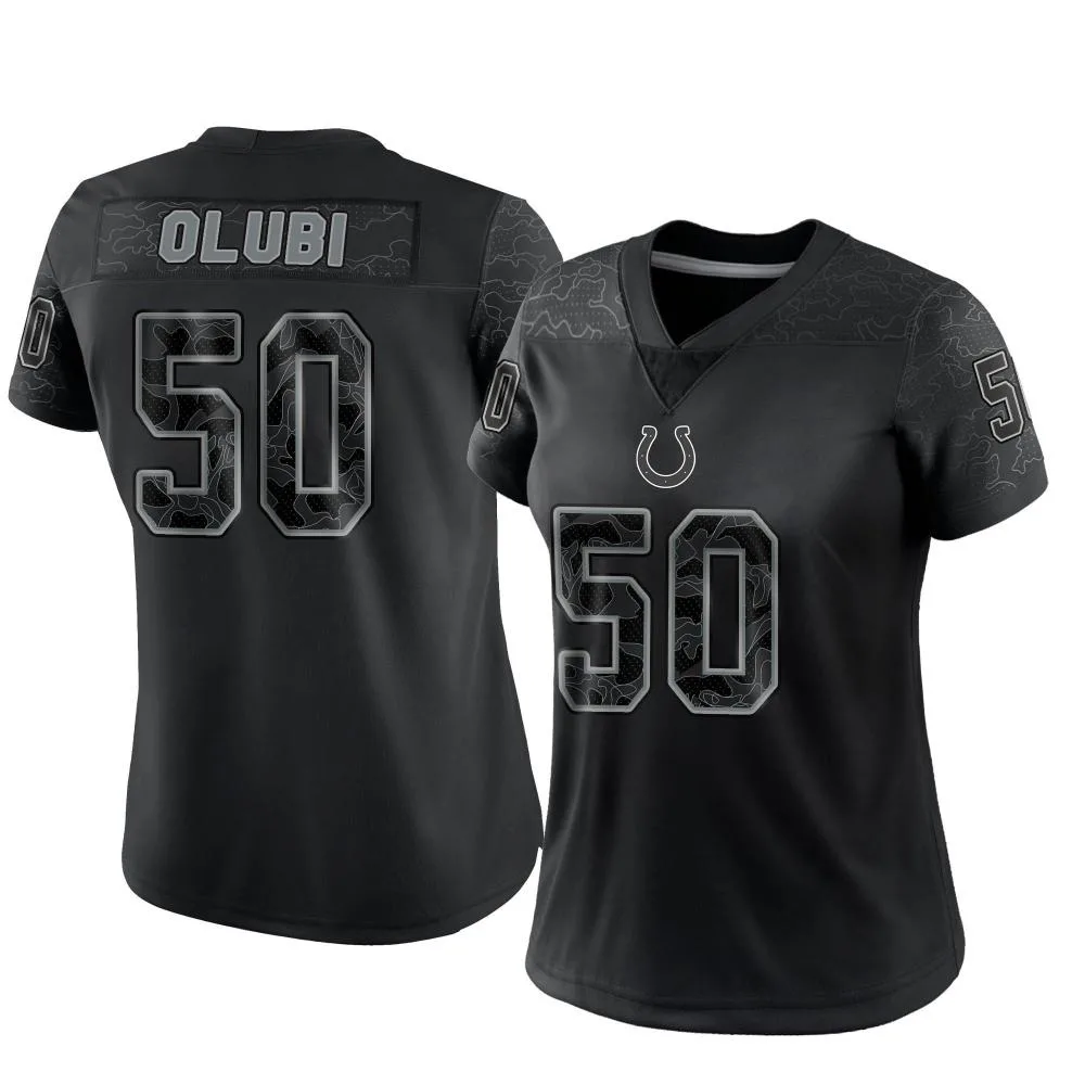 Women's Indianapolis Colts Segun Olubi Nike Reflective Limited Black Jersey Women's Indianapolis Colts Segun Olubi Nike Reflective Limited Black Jersey