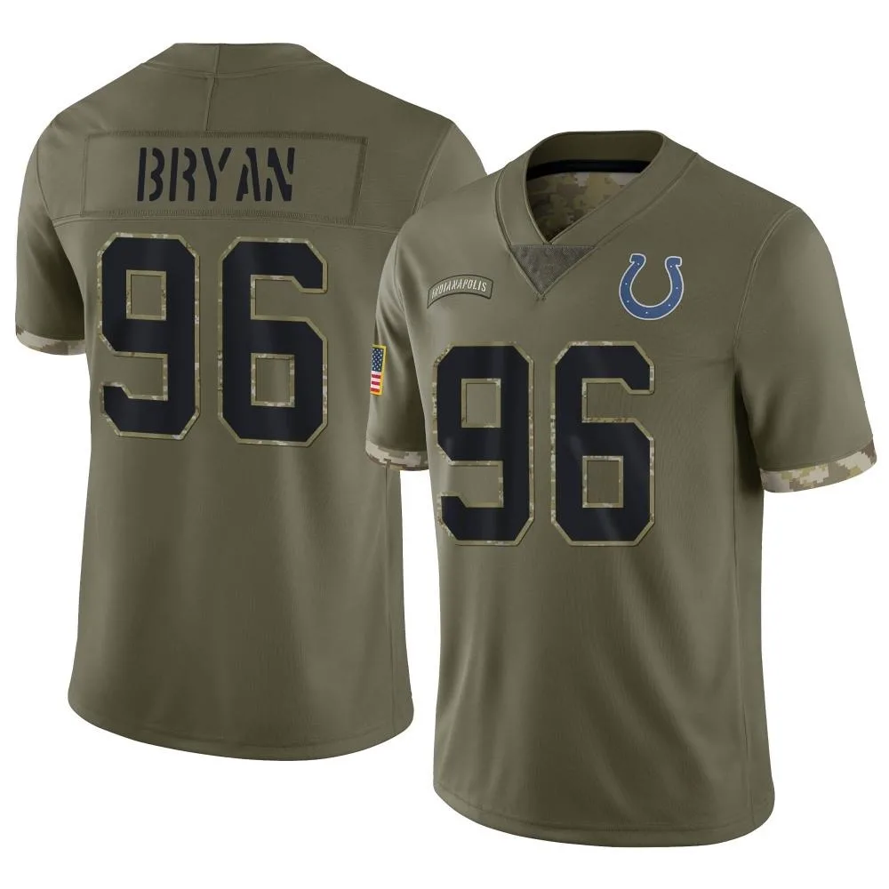 Men's Indianapolis Colts Taven Bryan Nike 2022 Salute To Service Limited Olive Jersey Men's Indianapolis Colts Taven Bryan Nike 2022 Salute To Service Limited Olive Jersey
