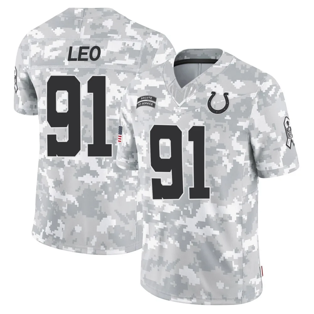 Men's Indianapolis Colts Titus Leo Nike 2024 Salute to Service Limited Arctic Camo Jersey Men's Indianapolis Colts Titus Leo Nike 2024 Salute to Service Limited Arctic Camo Jersey