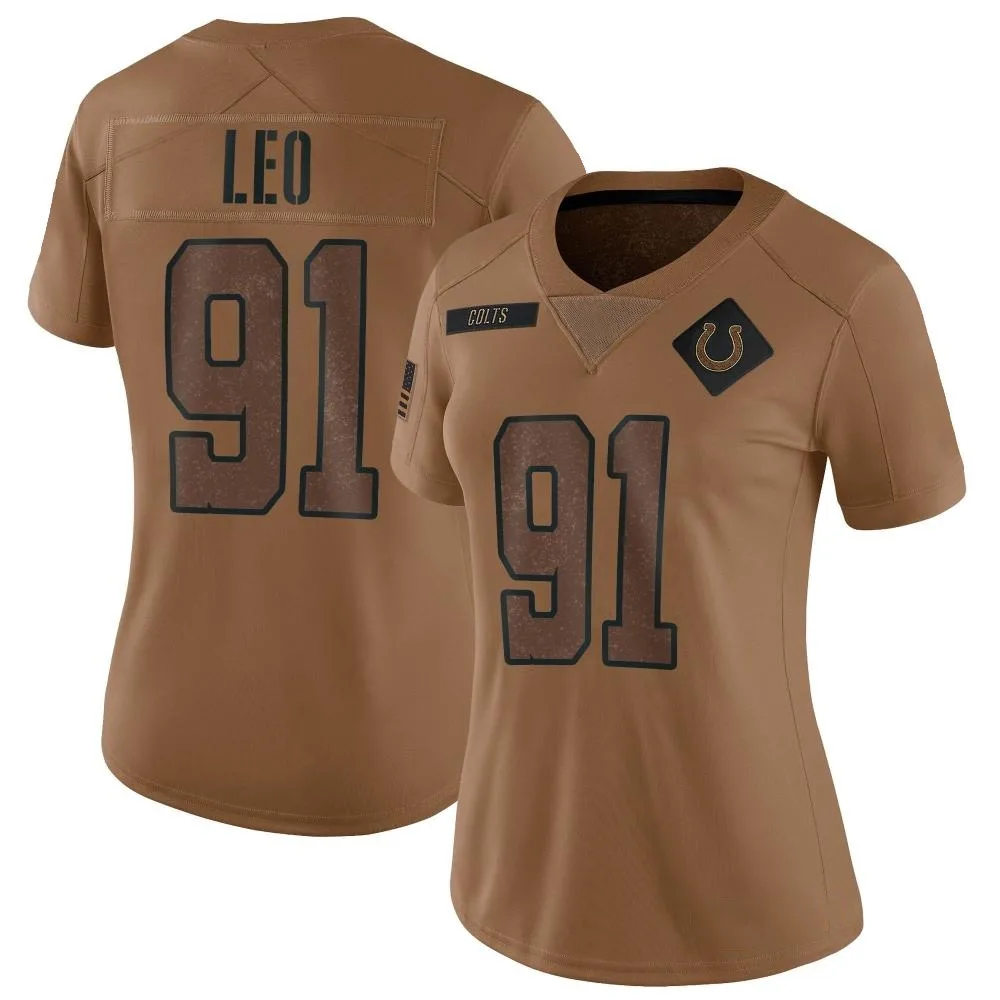 Women's Indianapolis Colts Titus Leo Nike 2023 Salute To Service Limited Brown Jersey Women's Indianapolis Colts Titus Leo Nike 2023 Salute To Service Limited Brown Jersey