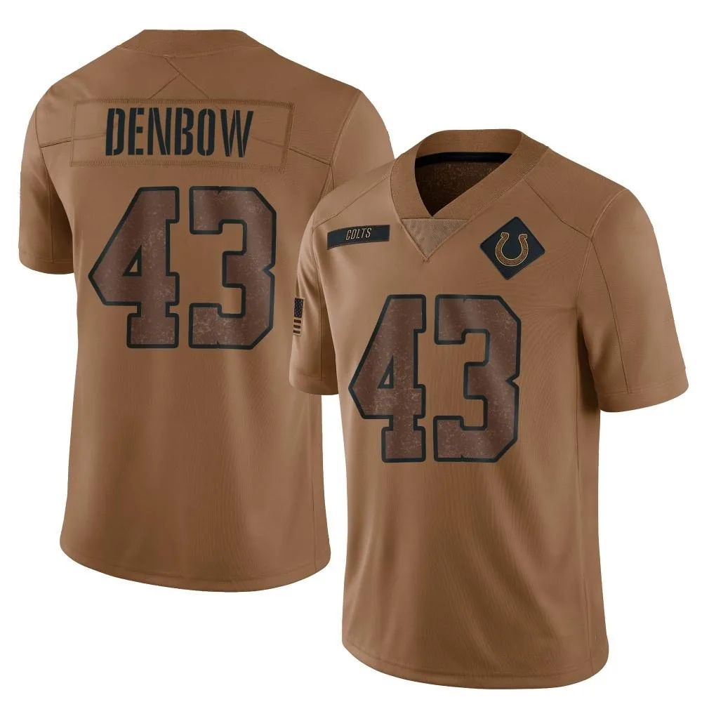 Men's Indianapolis Colts Trevor Denbow Nike 2023 Salute To Service Limited Brown Jersey Men's Indianapolis Colts Trevor Denbow Nike 2023 Salute To Service Limited Brown Jersey
