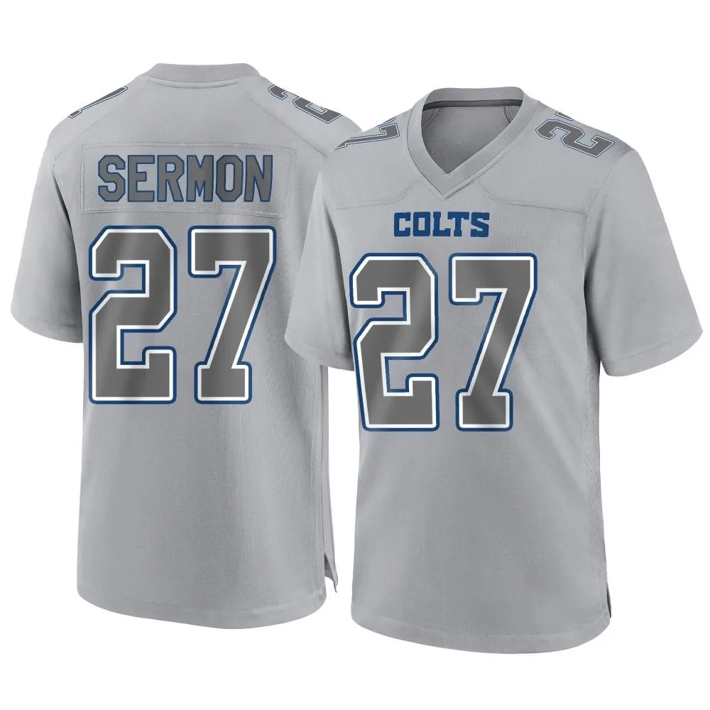 Men's Indianapolis Colts Trey Sermon Nike Atmosphere Fashion Game Gray Jersey Men's Indianapolis Colts Trey Sermon Nike Atmosphere Fashion Game Gray Jersey