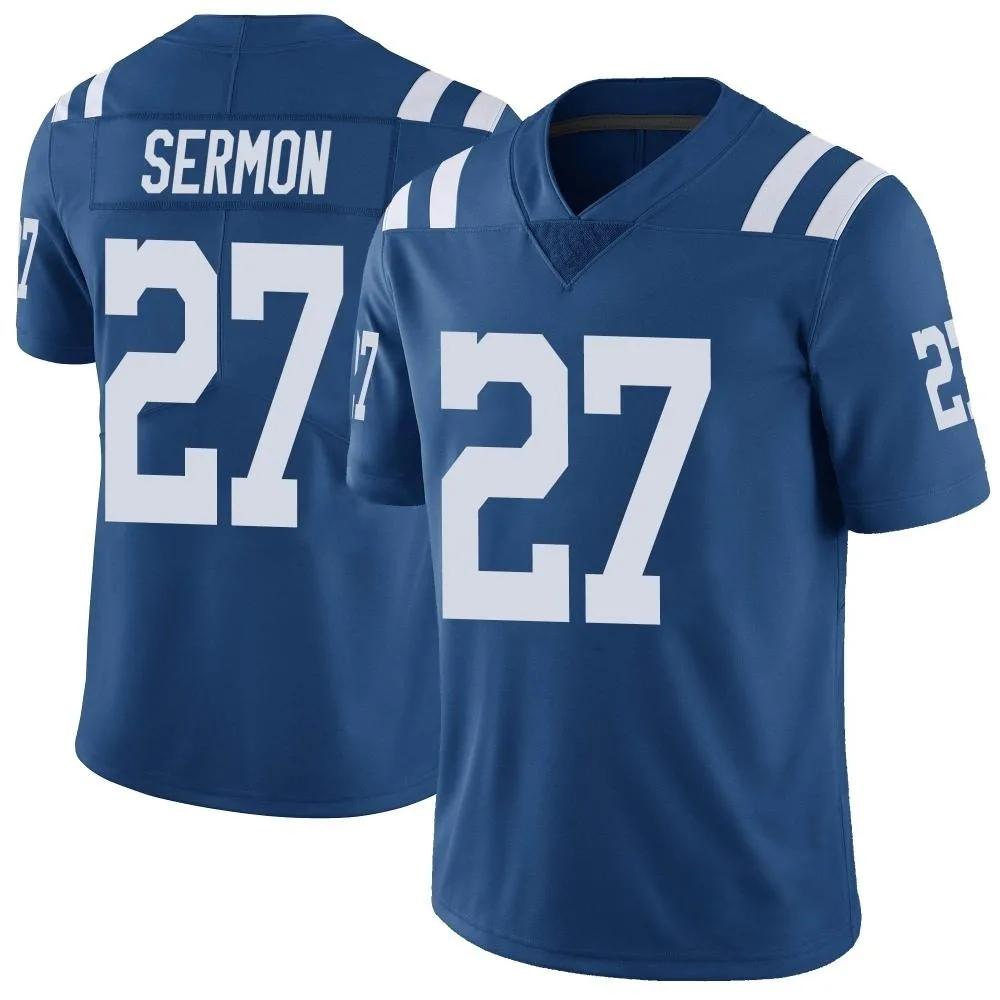Men's Indianapolis Colts Trey Sermon Nike Color Rush Vapor Untouchable Limited Royal Jersey Men's Indianapolis Colts Trey Sermon Nike Color Rush Vapor Untouchable Limited Royal Jersey