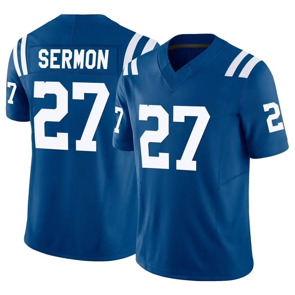 Men's Indianapolis Colts Trey Sermon Nike Vapor F.U.S.E. Limited Royal Jersey Men's Indianapolis Colts Trey Sermon Nike Vapor F.U.S.E. Limited Royal Jersey