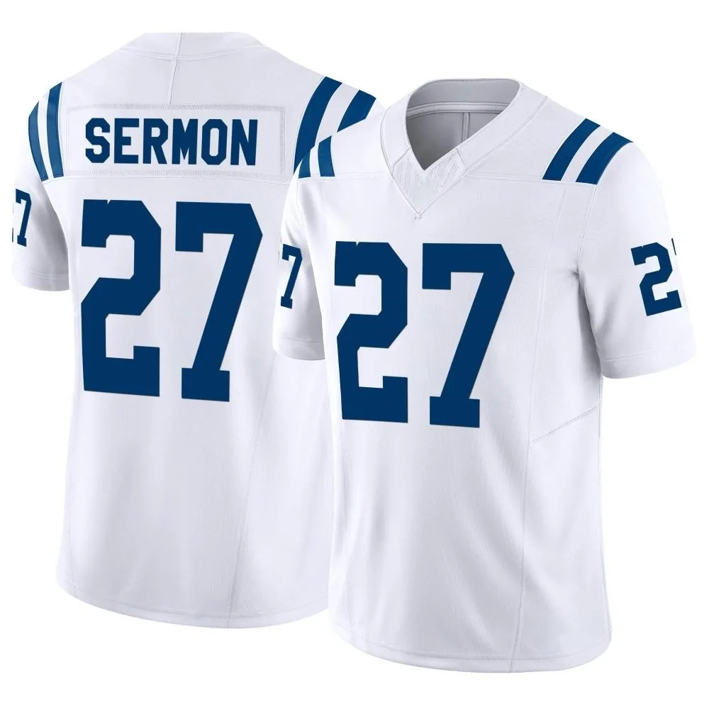 Men's Indianapolis Colts Trey Sermon Nike Vapor F.U.S.E. Limited White Jersey Men's Indianapolis Colts Trey Sermon Nike Vapor F.U.S.E. Limited White Jersey
