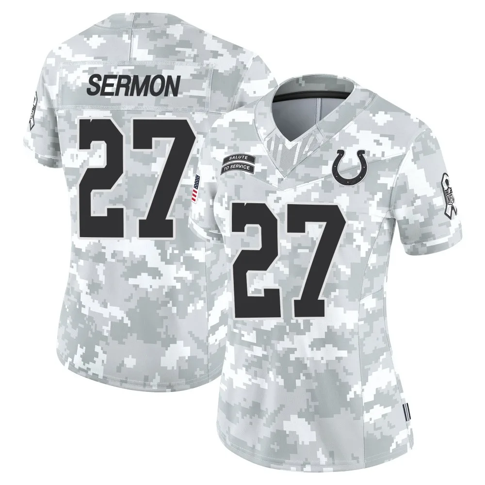 Women's Indianapolis Colts Trey Sermon Nike 2024 Salute to Service Limited Arctic Camo Jersey Women's Indianapolis Colts Trey Sermon Nike 2024 Salute to Service Limited Arctic Camo Jersey