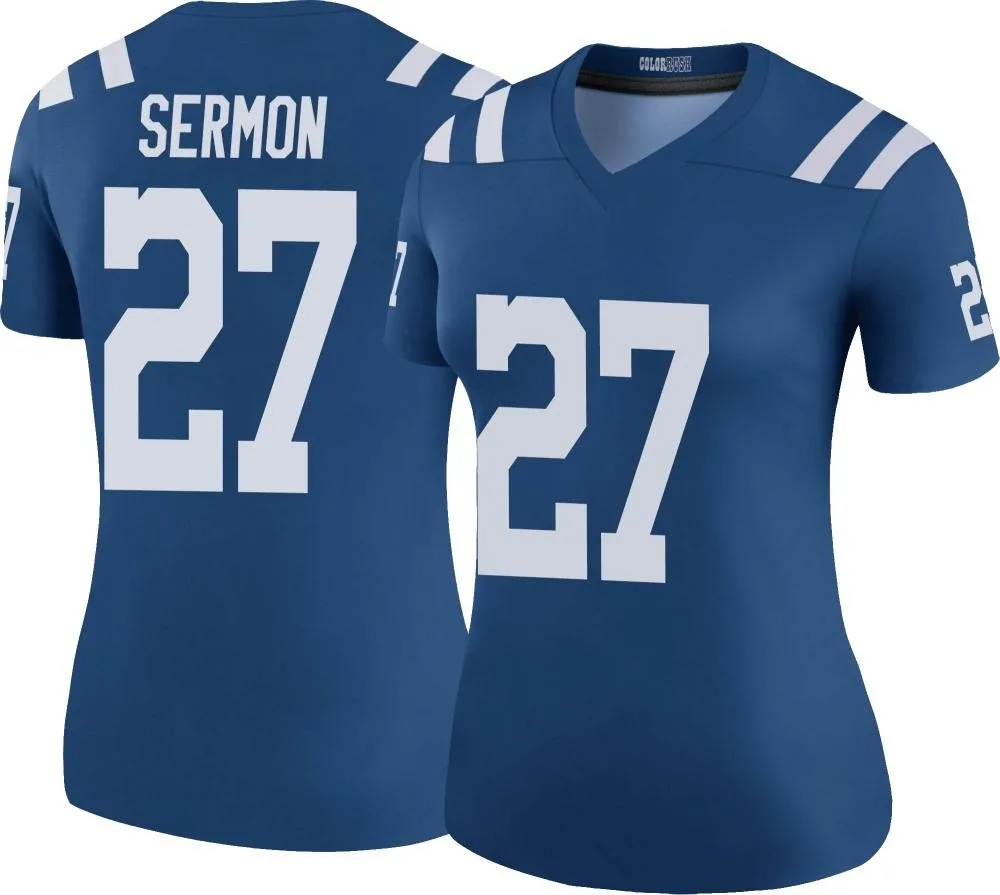 Women's Indianapolis Colts Trey Sermon Nike Color Rush Legend Royal Jersey Women's Indianapolis Colts Trey Sermon Nike Color Rush Legend Royal Jersey
