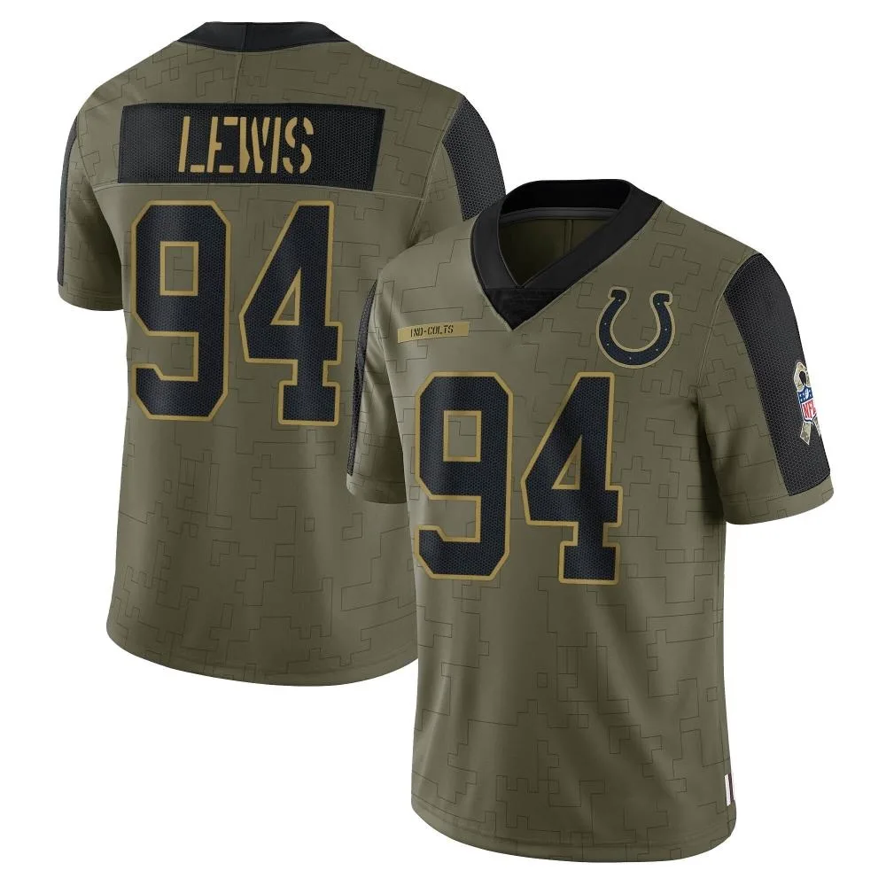 Men's Indianapolis Colts Tyquan Lewis Nike 2021 Salute To Service Limited Olive Jersey Men's Indianapolis Colts Tyquan Lewis Nike 2021 Salute To Service Limited Olive Jersey