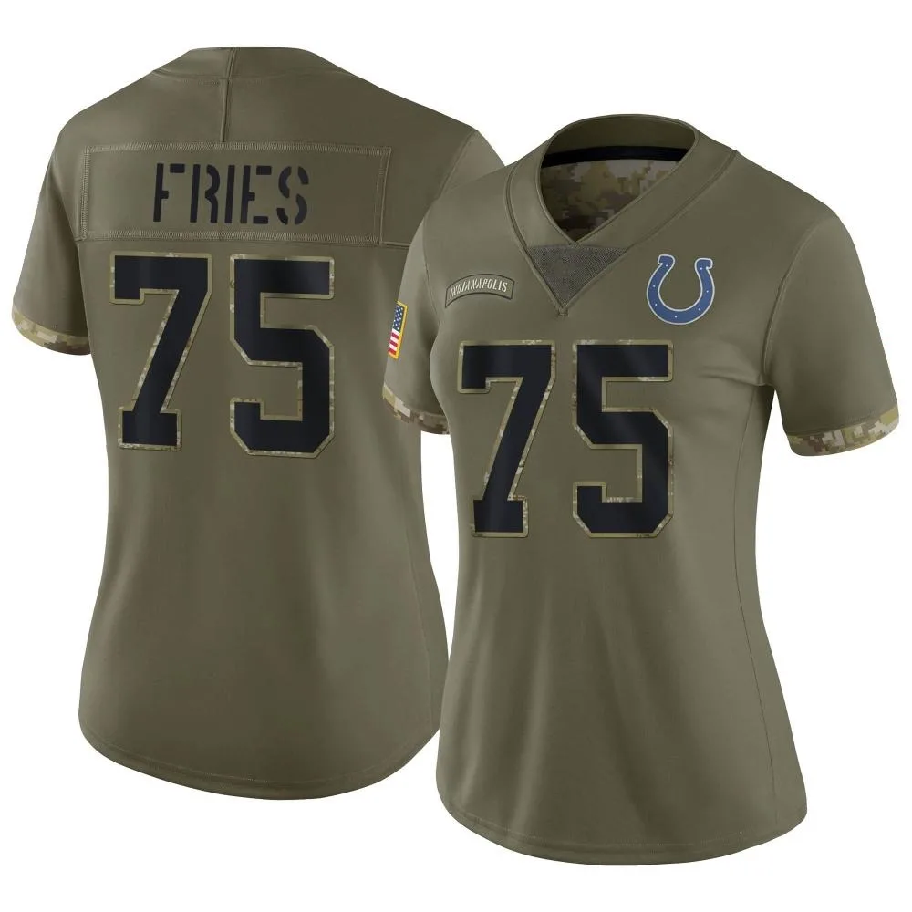 Women's Indianapolis Colts Will Fries Nike 2022 Salute To Service Limited Olive Jersey Women's Indianapolis Colts Will Fries Nike 2022 Salute To Service Limited Olive Jersey