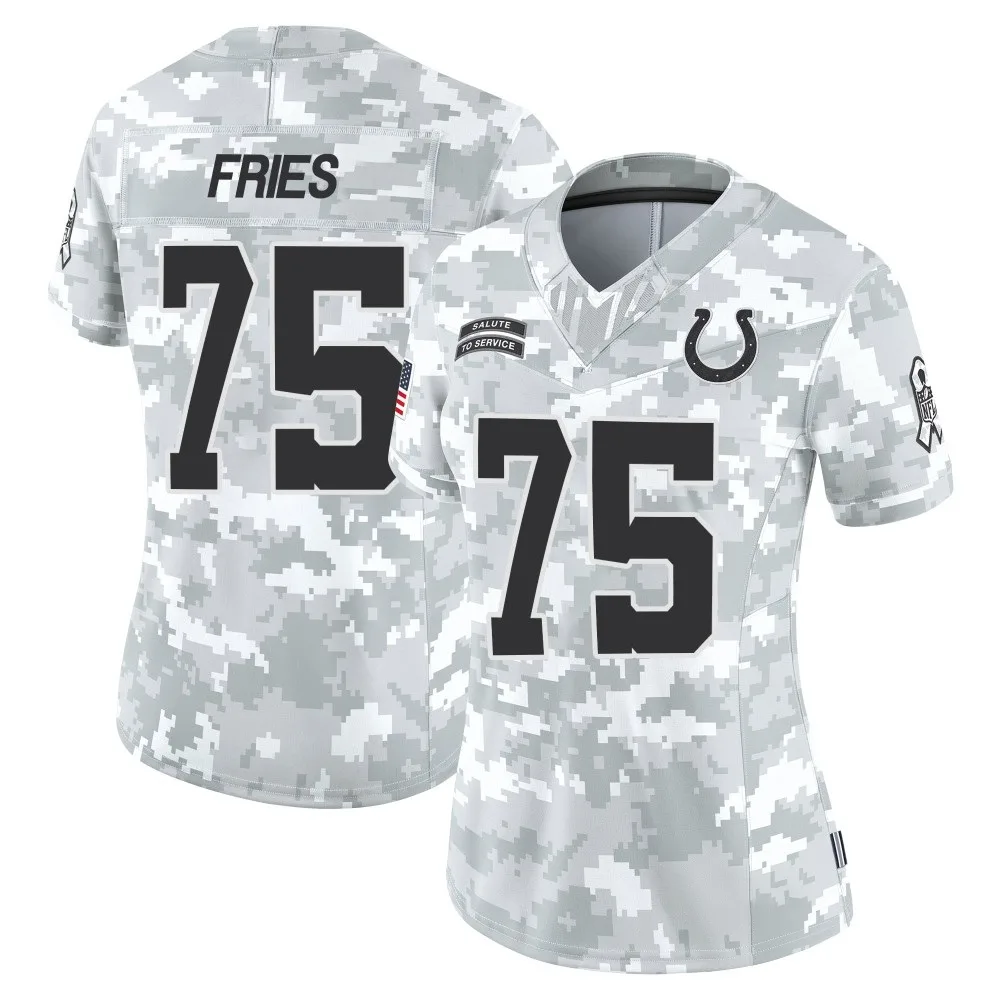 Women's Indianapolis Colts Will Fries Nike 2024 Salute to Service Limited Arctic Camo Jersey Women's Indianapolis Colts Will Fries Nike 2024 Salute to Service Limited Arctic Camo Jersey