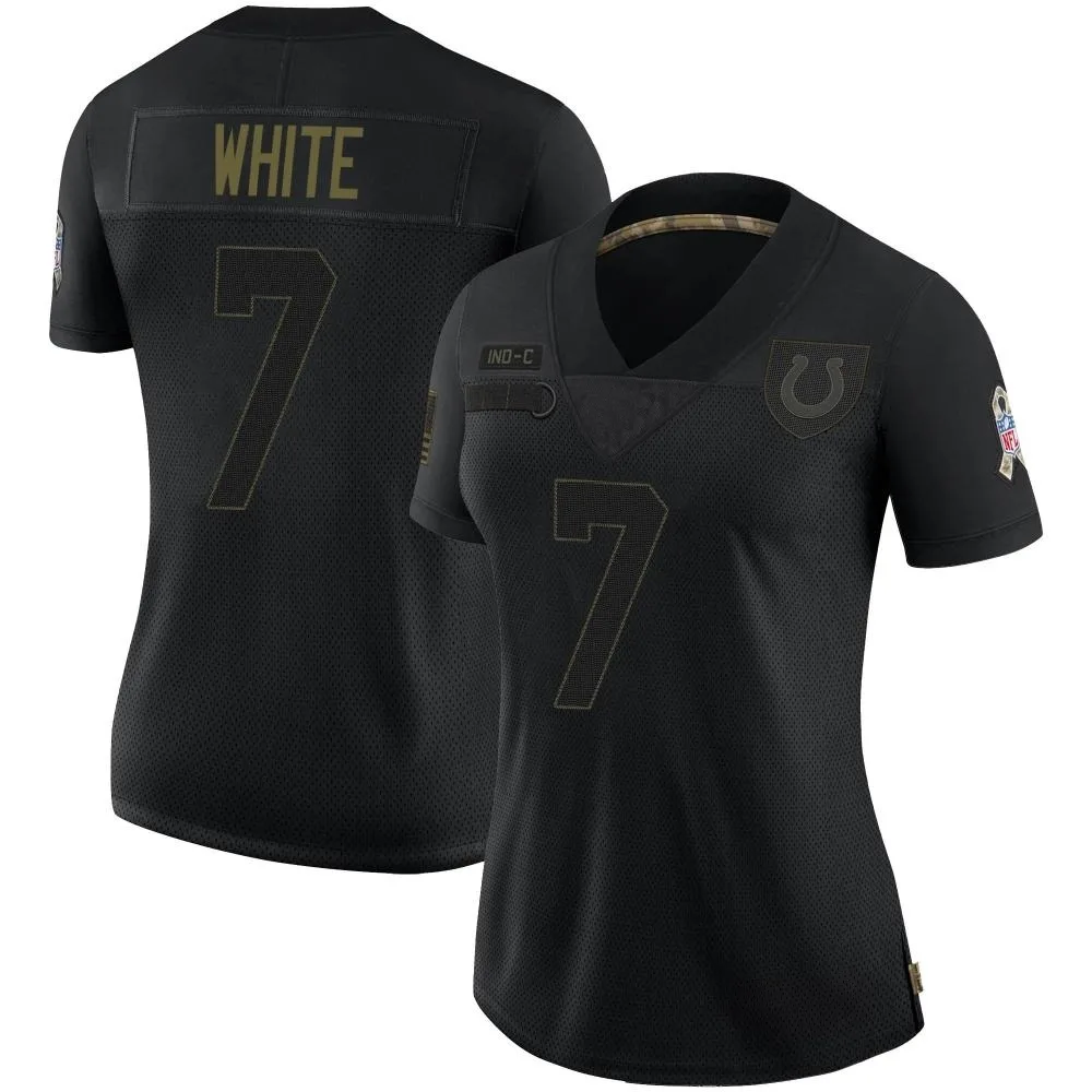 Women's Indianapolis Colts Xavier White Nike 2020 Salute To Service Limited Black Jersey Women's Indianapolis Colts Xavier White Nike 2020 Salute To Service Limited Black Jersey