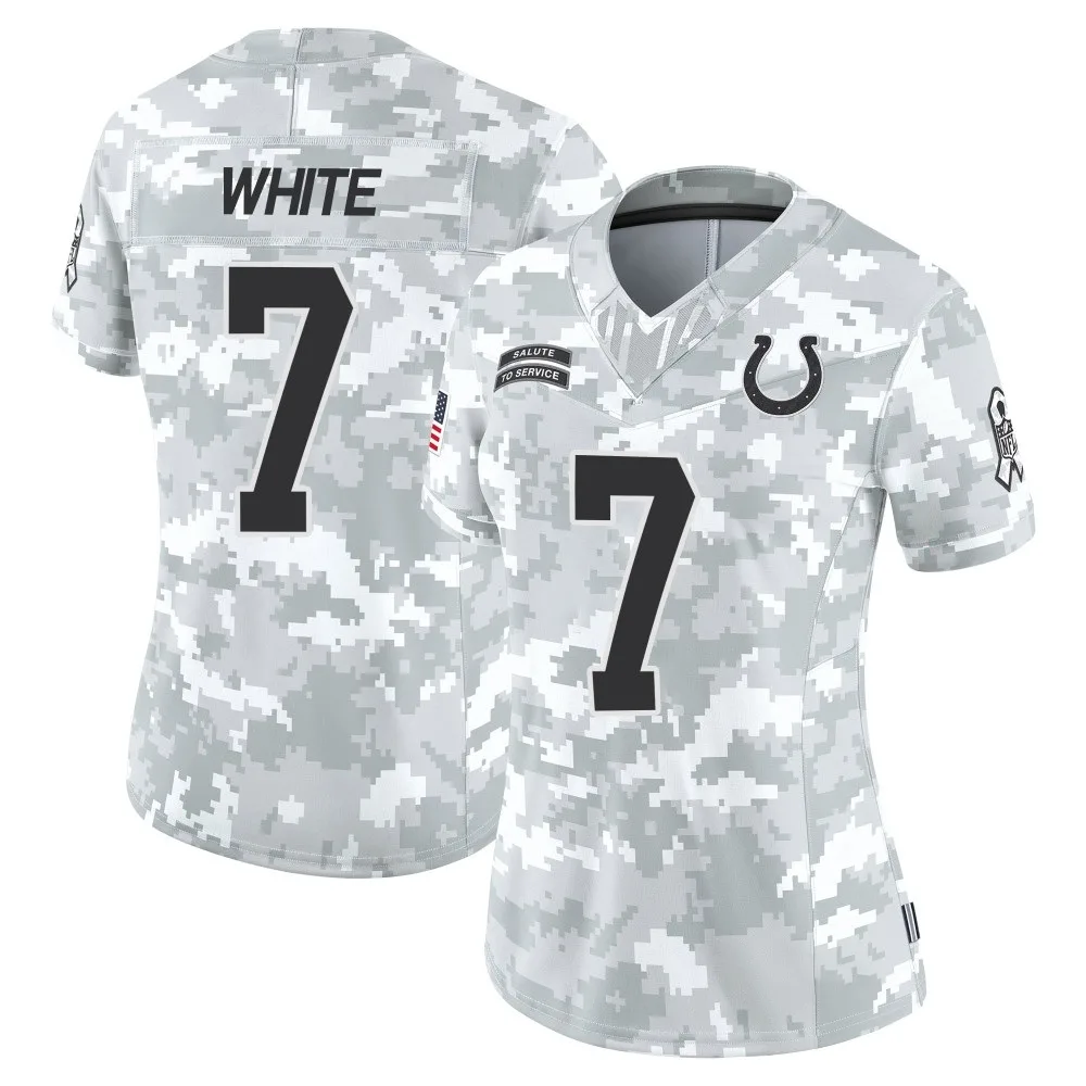 Women's Indianapolis Colts Xavier White Nike 2024 Salute to Service Limited Arctic Camo Jersey Women's Indianapolis Colts Xavier White Nike 2024 Salute to Service Limited Arctic Camo Jersey