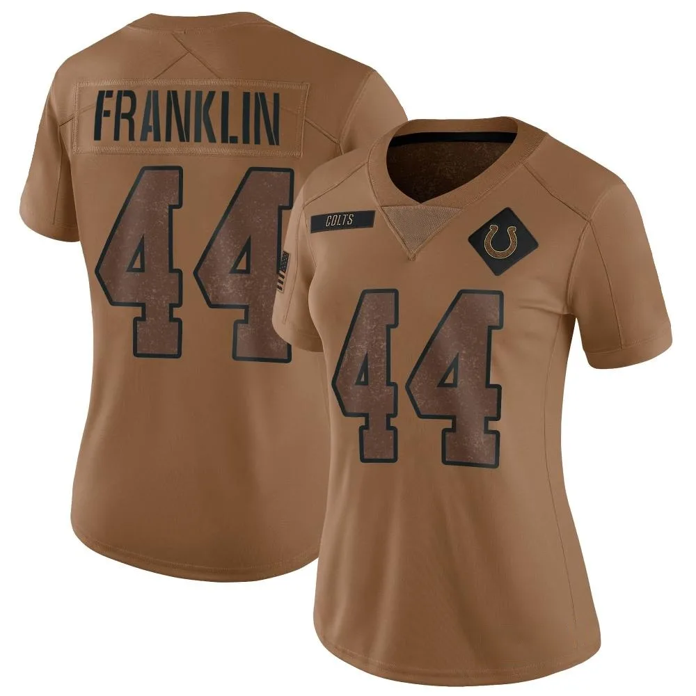 Women's Indianapolis Colts Zaire Franklin Nike 2023 Salute To Service Limited Brown Jersey Women's Indianapolis Colts Zaire Franklin Nike 2023 Salute To Service Limited Brown Jersey